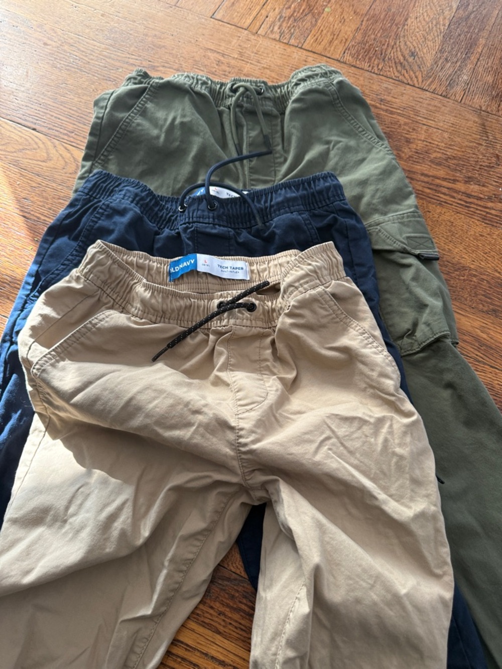 Old Navy Boys' Casual Drawstring Pants - Tan, Navy & Olive bundle deal